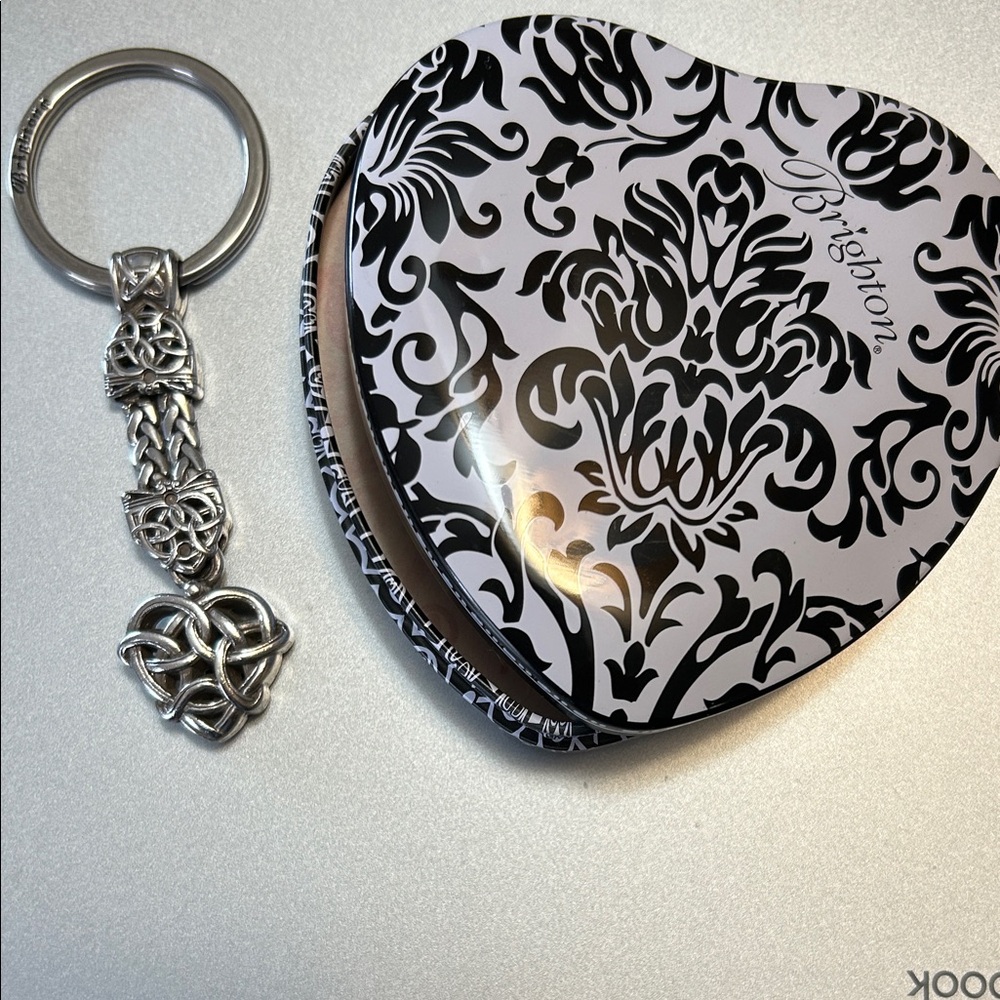 Brighton Silver Heart Keychain & Box